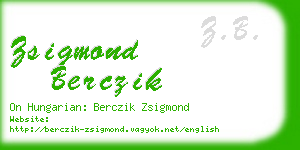 zsigmond berczik business card